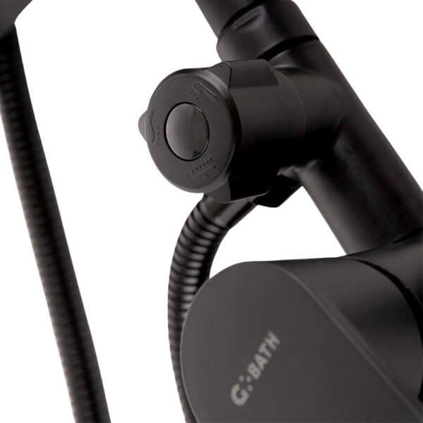 Conjunto Ducha Latón/Zinc - Acero Inoxidable- ABS, Negro, Agua Caliente-Fría, Monomando [QLI-FA-3019]