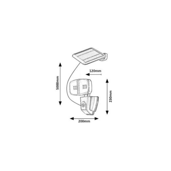 Aplique Exterior Solar RABALUX "Zlarin" LED 12W 700Lm 4000ºK Sensor IP44 [RAB-77012]