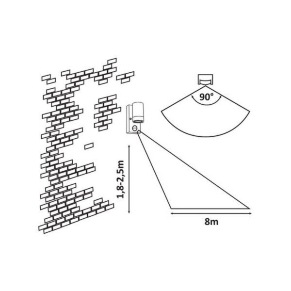 Aplique Exterior RABALUX "Medina" 1xGU10 Sensor IP44 [RAB-8834]
