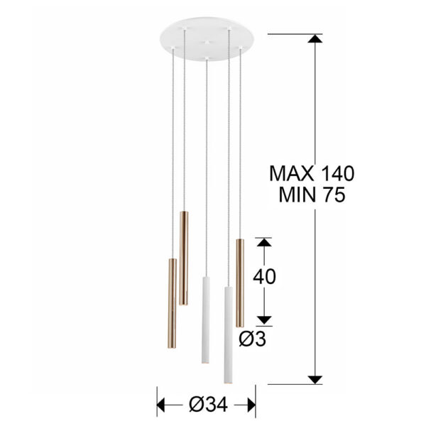Lámpara Colgante "Varas"  [SCH-373101]