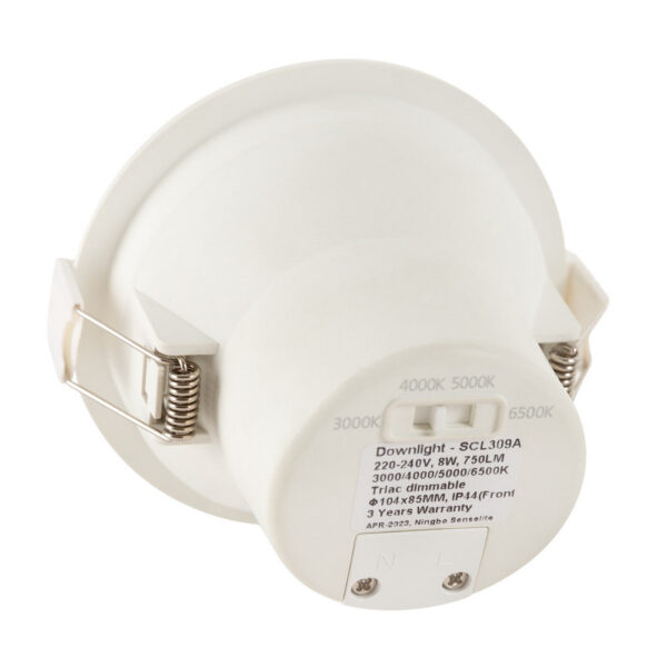 Foco Downlight LED Empotrable 8W 750Lm CCT 3000-6500ºK (Tonalidad Luz Regulable) 60º IP44 [SE-SCL309-8W-W-CCT]