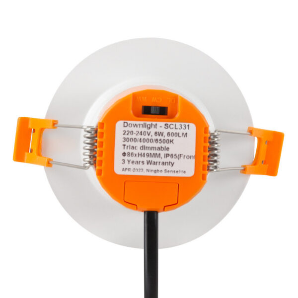 Foco Downlight LED Empotrable 6W 600Lm CCT 3000-6500ºK (Tonalidad Luz Regulable) IP65 60º Ignífugo [SE-SCL331-6W-CCT]