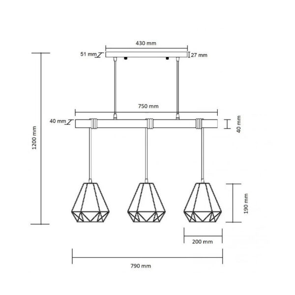 Lámpara Colgante "Indaiatuba" [SKD-P80017]