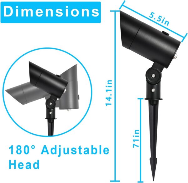 Foco Led con Pincho Jardín 18W 60º IP65 3000ºK Acabado Negro