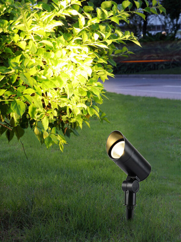 Foco Led con Pincho Jardín 18W 60º IP65 3000ºK Acabado Negro