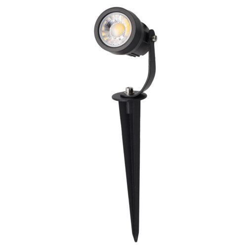 Foco Led con Pincho Jardín 5W 60º IP65 3000ºK Acabado Negro