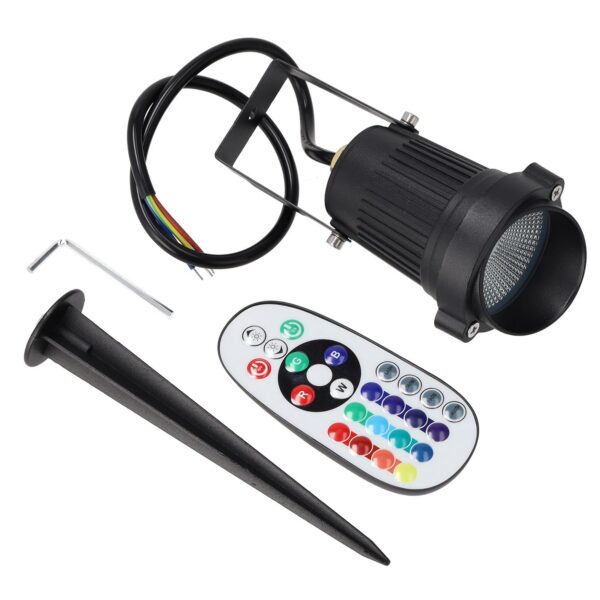 sl_fp_5w_2_rgbw_4 Foco Led con Pincho Jardín 5W 60º IP65 RGBW Acabado Negro con Mando a Distancia