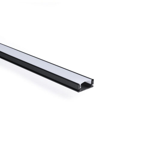 su_a1707_b_0 Perfíl Aluminio Negro para Tira LED - Difusor Opal
