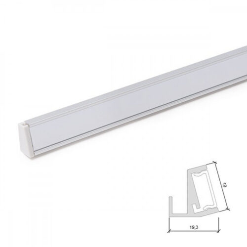 Perfíl Aluminio para Tira LED Estanterías Cristal 6Mm x 1M