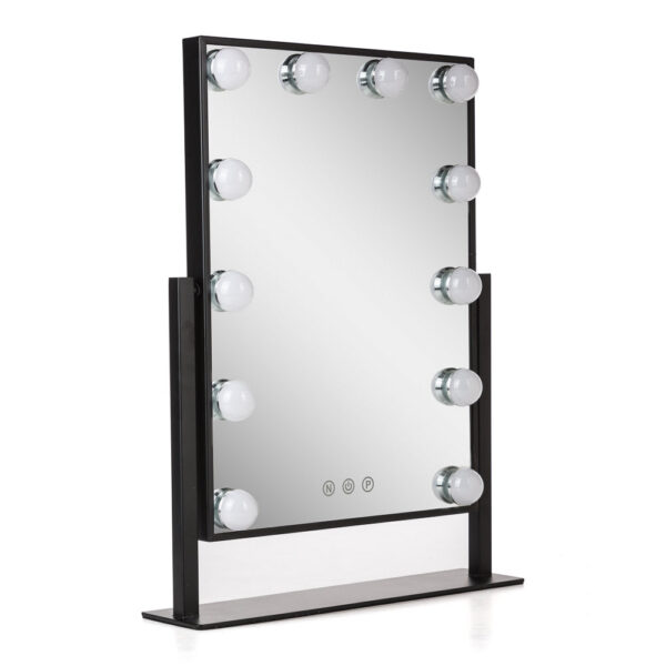 Espejo Iluminado Maquillaje LED 4200ºK 41x47,5Cm Regulable Negro 40.000H [SUN-ESLED-03-B]