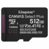 Tarjeta de Memoria Kingston CANVAS Select Plus 512GB microSD XC/ Clase 10/ 150MBs
