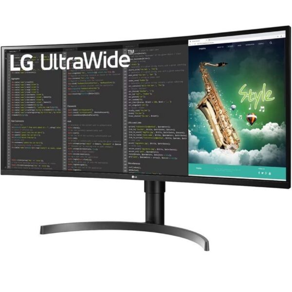 Monitor Profesional Ultrapanorámico Curvo LG 35WN75CP-B 35"/ WQHD/ Multimedia/ Regulable en Altura/ Negro
