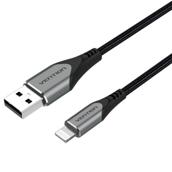 Cable USB 2.0 Lightning Vention LABHG/ USB Macho - Lightning Macho/ 1.5m/ Gris