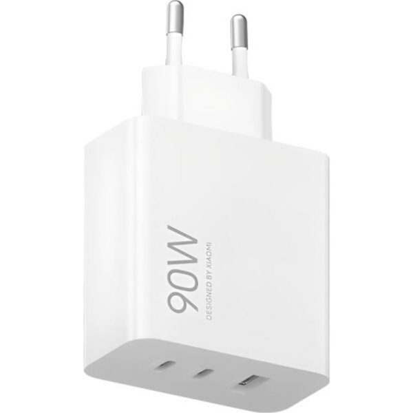 Cargador de Pared GaN Xiaomi 90W HyperCharge Power Adapter 2xUSB Tipo-C/ 1xUSB/ 90W