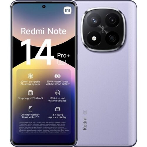 Smartphone Xiaomi Redmi Note 14 Pro+ 12GB/ 256GB/ 6.67"/ 5G/ Púrpura