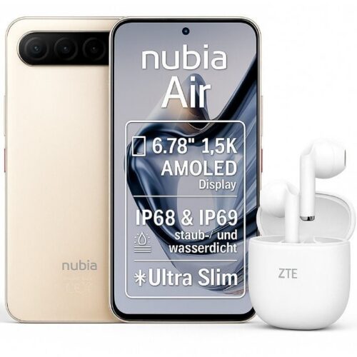 Smartphone ZTE Nubia Air 8GB/ 256GB/ 6.78"/ 5G/ Oro + REGALO Auriculares Buds 2