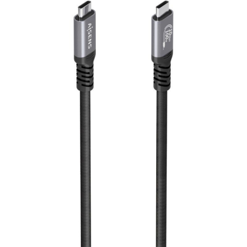 Cable USB 3.2 Tipo-C Aisens A107-0989/ USB Tipo-C Macho - USB Tipo-C Macho/ Hasta 100W/ 10Gbps/ 4m/ Negro