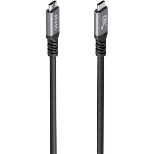 Cable USB 3.2 Tipo-C Aisens A107-0990/ USB Tipo-C Macho - USB Tipo-C Macho/ Hasta 100W/ 10Gbps/ 5m/ Negro