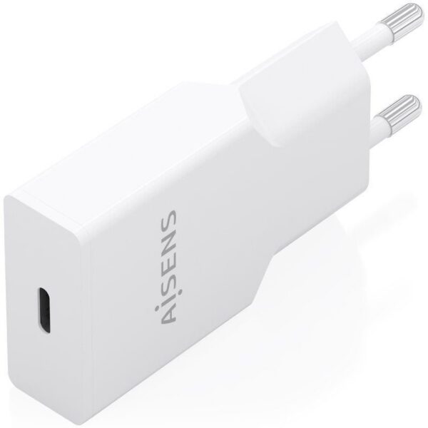 Cargador de Pared GaN Aisens A110-0997/ 1xUSB Tipo-C/ 20W/ Blanco