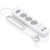 Regleta con Interruptor Aisens ASPS-2A2C10-W/ 3 Tomas de Corriente/ 2 USB - 2 USB Tipo-C/ Cable 1.4m/ Blanco