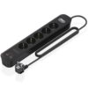 Regleta con Interruptor Aisens ASPS-2A2C15-BK/ 5 Tomas de Corriente/ 2 USB - 2 USB Tipo-C/ Cable 1.4m/ Negro