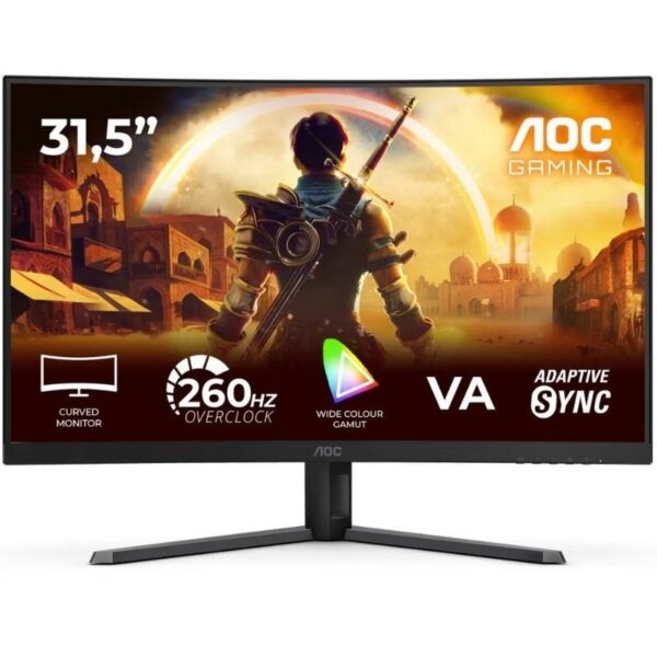 Monitor Gaming Curvo AOC C32G42ZE 34"/ Full HD/ 0.5ms/ 240Hz/ VA/ Negro