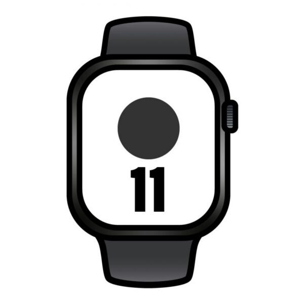 Apple Watch Series 11/ GPS/ Cellular/ 42mm/ Negro Azabache/ Correa Deportiva Negra (M/L)