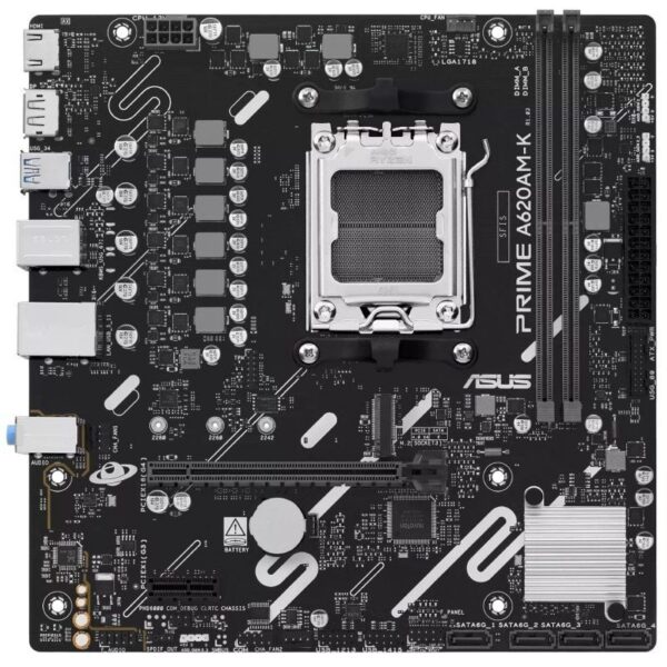 Placa Base Asus A620AM-K Socket AM5/ DDR5/ PCIe 4.0/ Micro ATX