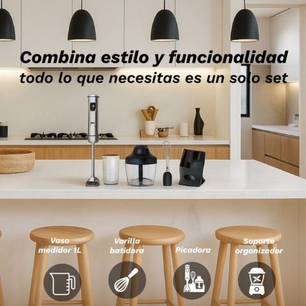 art_grk-pae-bat20bm-2000set_2 Batidora de mano Grunkel BM-2000SET/ 2000W/ Capacidad 0.8L/ Incluye Vaso, Picadora, Varilla y Soporte