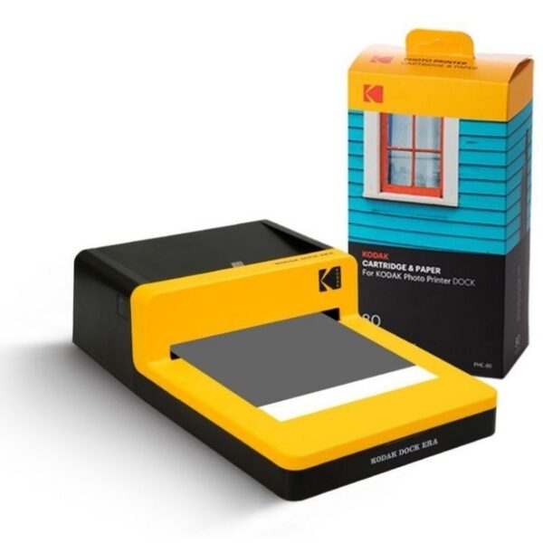 art_kod-papel20dock204x62080u_2 Papel Fotográfico + Cartuchos para Kodak Dock PD450 y KD600/ 4"x6"/ 80 Hojas