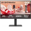 Monitor Profesional LG 27BA45QB-B 27"/ QHD/ Multimedia/ Regulable en altura/ Negro