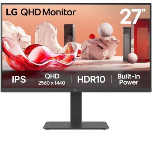 Monitor Profesional LG 27BA45QB-B 27"/ QHD/ Multimedia/ Regulable en altura/ Negro
