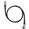 Cable USB 3.2 Tipo-C Acodado Nanocable 10.01.4700/ USB Tipo-C Macho - USB Tipo-C Macho/ Hasta 100W/ 10Gbps/ 50cm/ Negro