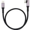 Cable USB 3.2 Tipo-C Acodado Nanocable 10.01.4701/ USB Tipo-C Macho - USB Tipo-C Macho/ Hasta 100W/ 10Gbps/ 1m/ Negro