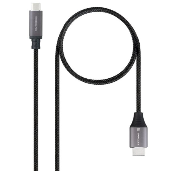 Cable Conversor Nanocable 10.15.5262/ USB Tipo-C Macho - HDMI Macho/ 1.8m/ Negro