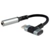 Cable Conversor Audio Nanocable 10.24.1207/ USB Tipo-C Macho - Jack 3.5/ USB Tipo-C Hembra/ 10cm/ Negro