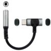 Cable Conversor Audio Nanocable 10.24.1207/ USB Tipo-C Macho - Jack 3.5/ USB Tipo-C Hembra/ 10cm/ Negro