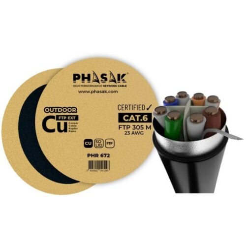 art_phk-cab20phr20672_1 Bobina de Cable RJ45 FTP Phasak PHR 672 Cat.6/ 305m/ Gris