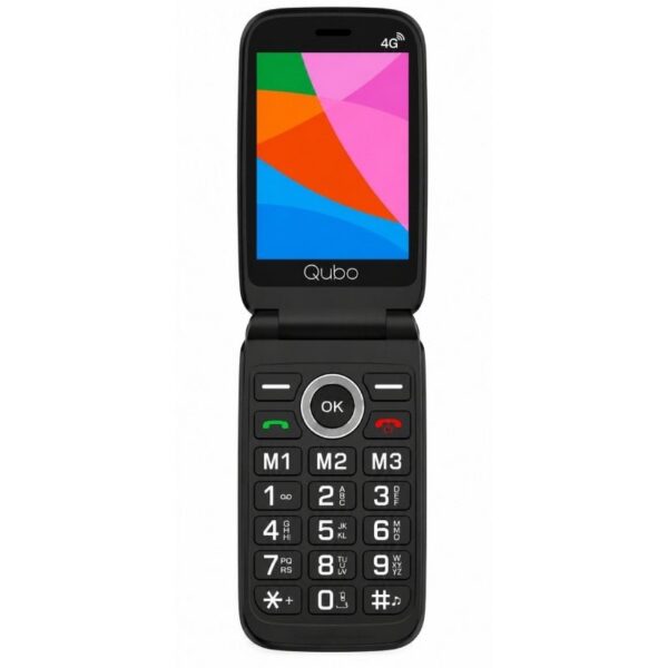 art_qub-tel20x-d340cb204g20bk_2 Teléfono Móvil Qubo X-D340CB 4G para Personas Mayores/ Negro