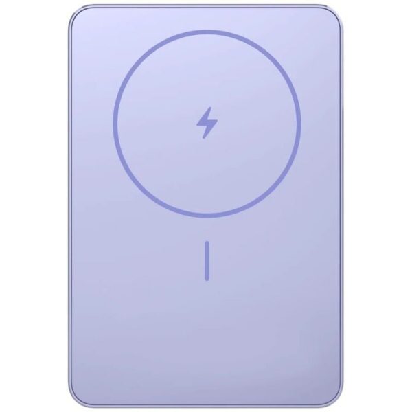 Powerbank 5000mAh Xiaomi Super Slim Magnetic Power Bank 5000/ Wireless/ Púrpura/ Incluye Cable USB Tipo-C