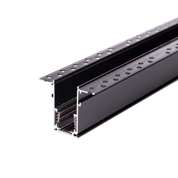 Carril Magnético Empotrado 63mm Negro 1M