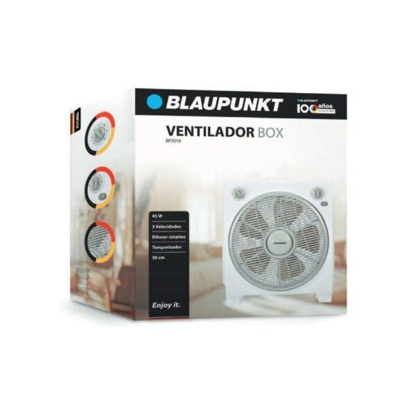 Ventilador de Suelo Blaupunkt Box Fan BP2019/ 45W/ 5 Aspas 30cm/ 3 velocidades