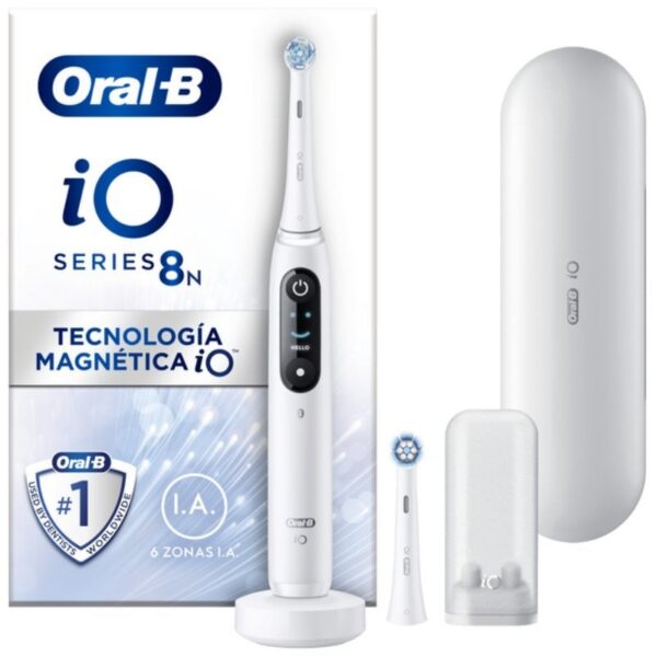 Cepillo Dental Oral-B iO Serie 8N/ Incluye 2 Recambios/ Blanco