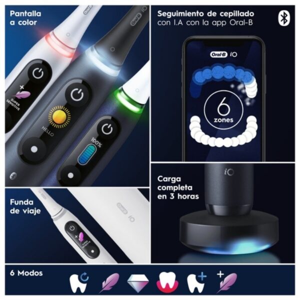 Cepillo Dental Oral-B iO Serie 8N/ Incluye 2 Recambios/ Blanco