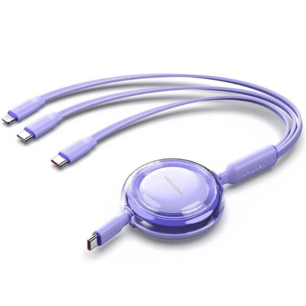 art_ven-cab20trkvbe_1 Cable USB Tipo-C 2.0 5A Vention TRKVBE/ USB Tipo-C Macho - 3x USB Tipo-C Macho/ Hasta 100W/ 480Mbps/ 1.1m/ Morado