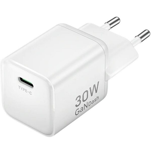 Cargador de Pared GaN Vention FCIW0-EU/ 1xUSB Tipo-C/ 30W
