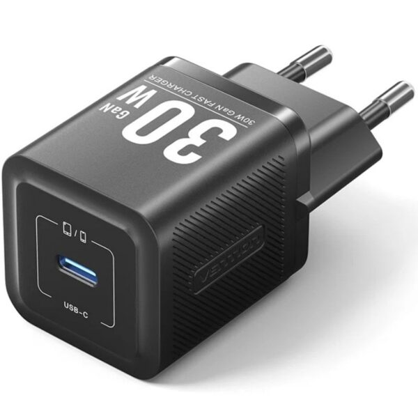 Cargador de Pared GaN Vention FEZB0-EU/ 1xUSB Tipo-C/ 30W