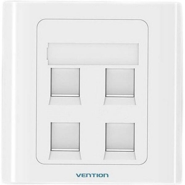 Placa de Pared Tipo 86 Vention IFFW0/ 4 Puertos RJ45