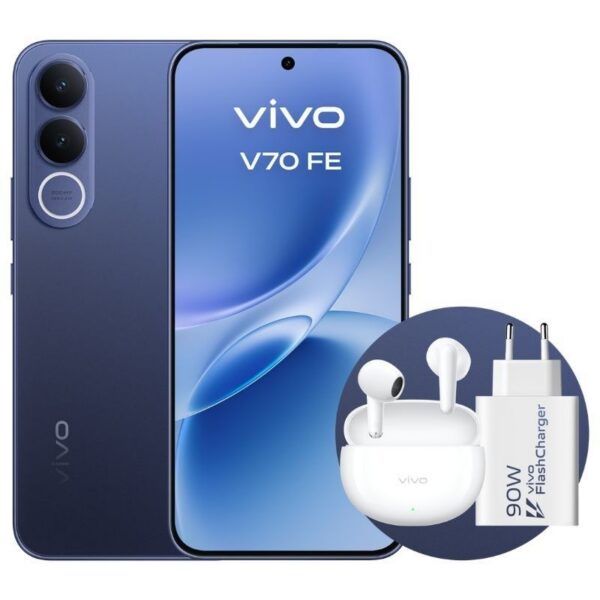 Smartphone Vivo V70 FE 8GB/ 256GB/ 6.83"/ 5G/ Azul/ Incluye Cargador + Auriculares