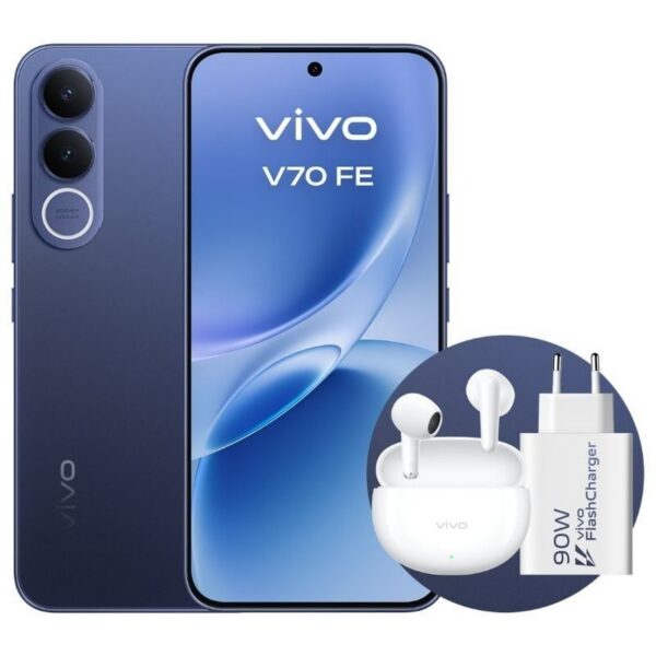 Smartphone Vivo V70 FE 8GB/ 512GB/ 6.83"/ 5G/ Azul/ Incluye Cargador + Auriculares